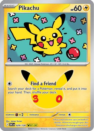 Pikachu - 029/128 - Pikachu Rare - Holofoil