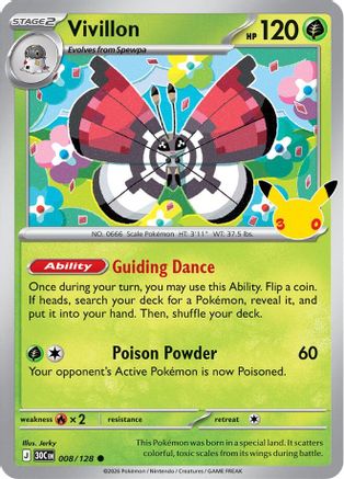 Vivillon - 008/128 - Common - Holofoil