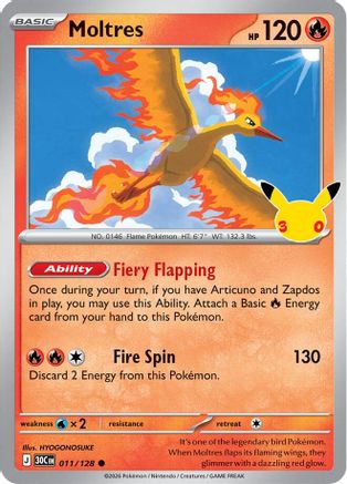 Moltres - 011/128 - Common - Holofoil