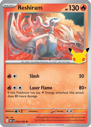 Reshiram - 014/128 - Rare - Holofoil