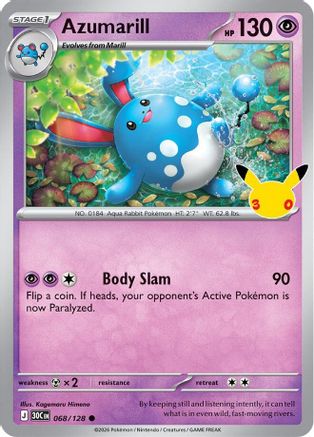 Azumarill - 068/128 - Common - Holofoil