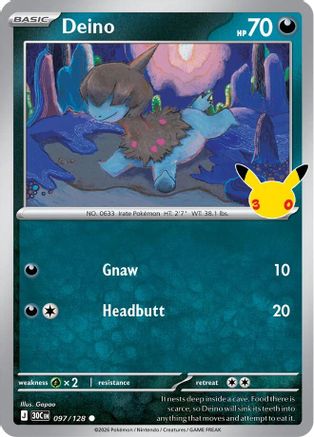 Deino - 097/128 - Common - Holofoil