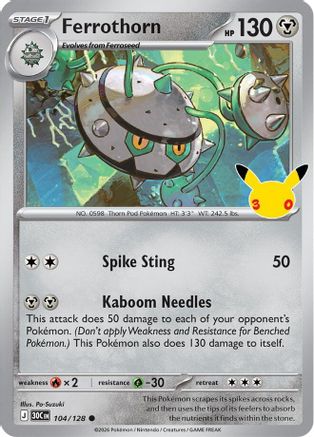 Ferrothorn - 104/128 - Common - Holofoil