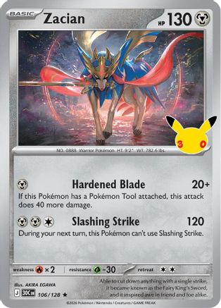 Zacian - 106/128 - Rare - Holofoil