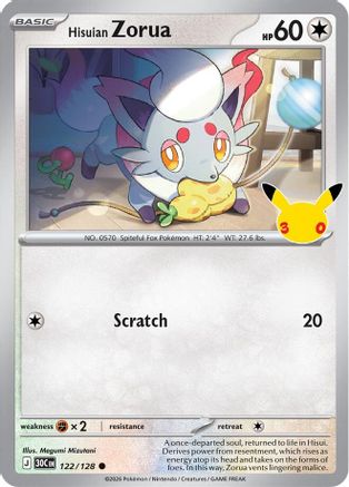 Hisuian Zorua - 122/128 - Common - Holofoil