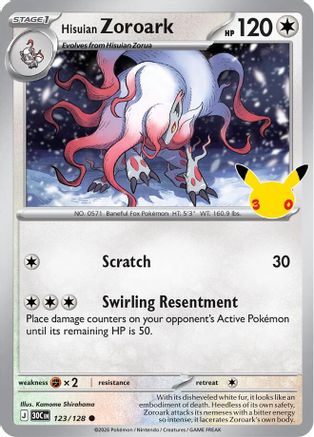 Hisuian Zoroark - 123/128 - Common - Holofoil