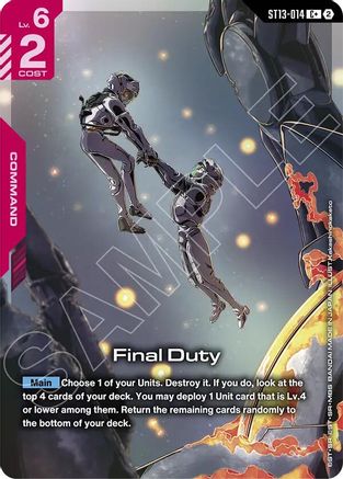 Final Duty (C+) - ST13-014 - C+