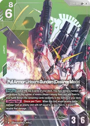 Full Armor Unicorn Gundam (Destroy Mode) (LR+) - ST14-006 - LR+
