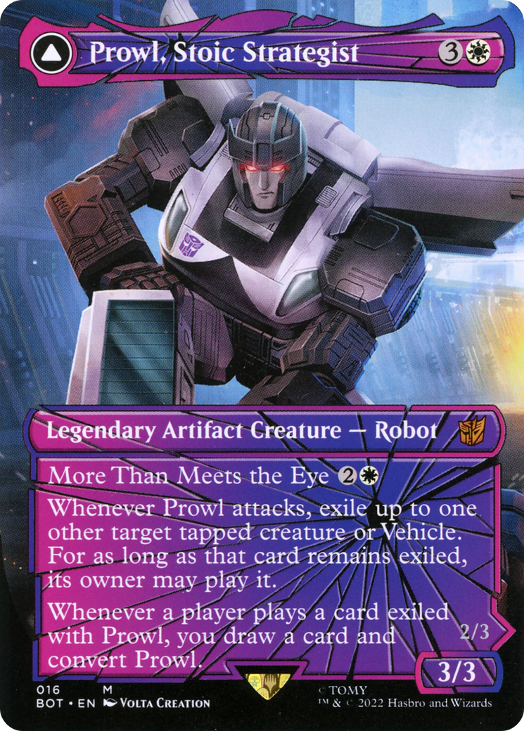 Prowl, Stoic Strategist (Shattered Glass) (BOT-016) - Transformers (Borderless)