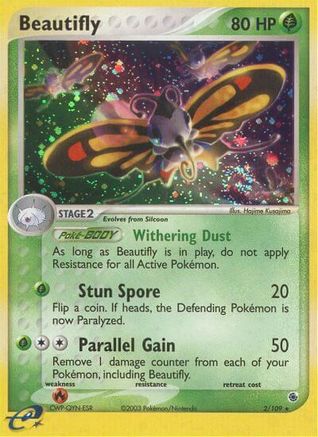 Beautifly - 002 - Holo Rare - Reverse Holofoil