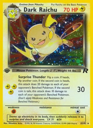 Dark Raichu - 083/82 - Secret Rare