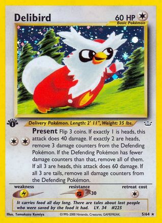 Delibird - 005/64 - Holo Rare - 1st Edition Holofoil