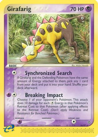 Girafarig - 016 - Rare - Reverse Holofoil