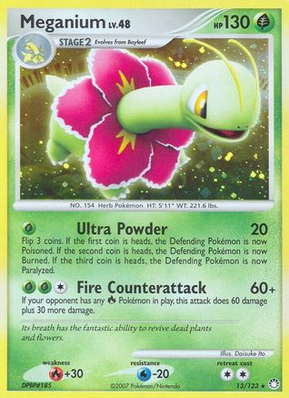 Meganium -/123 - Holo Rare - Reverse Holofoil