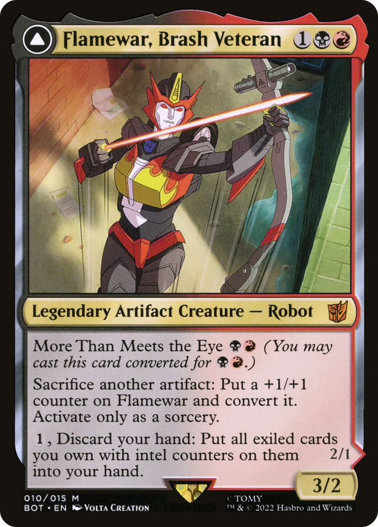Flamewar, Brash Veteran (BOT-010) - Transformers Foil
