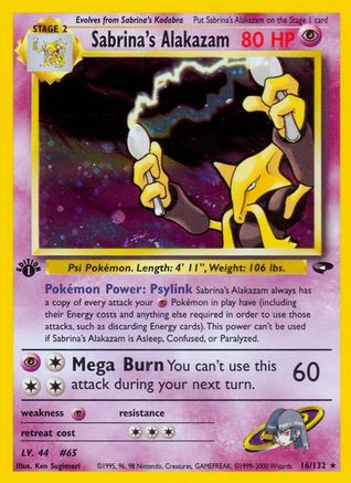 Sabrina's Alakazam - 016 - Holo Rare - 1st Edition Holofoil