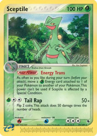 Sceptile - 20/109 -/109 - Rare - Reverse Holofoil