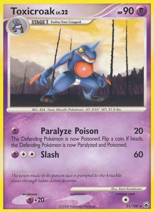 Toxicroak - 031 - Rare - Reverse Holofoil