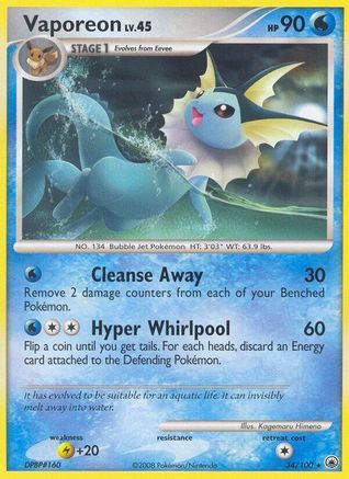 Vaporeon - 034 - Rare - Reverse Holofoil