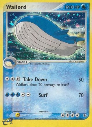 Wailord -/109 - Holo Rare - Reverse Holofoil