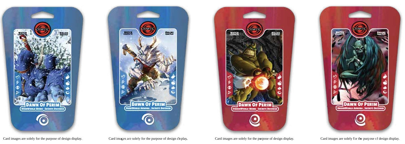 Chaotic TCG Dawn of Perim: Secrets Decoded Foundation Deck box art, featuring original Chaotic creature artwork and set logo