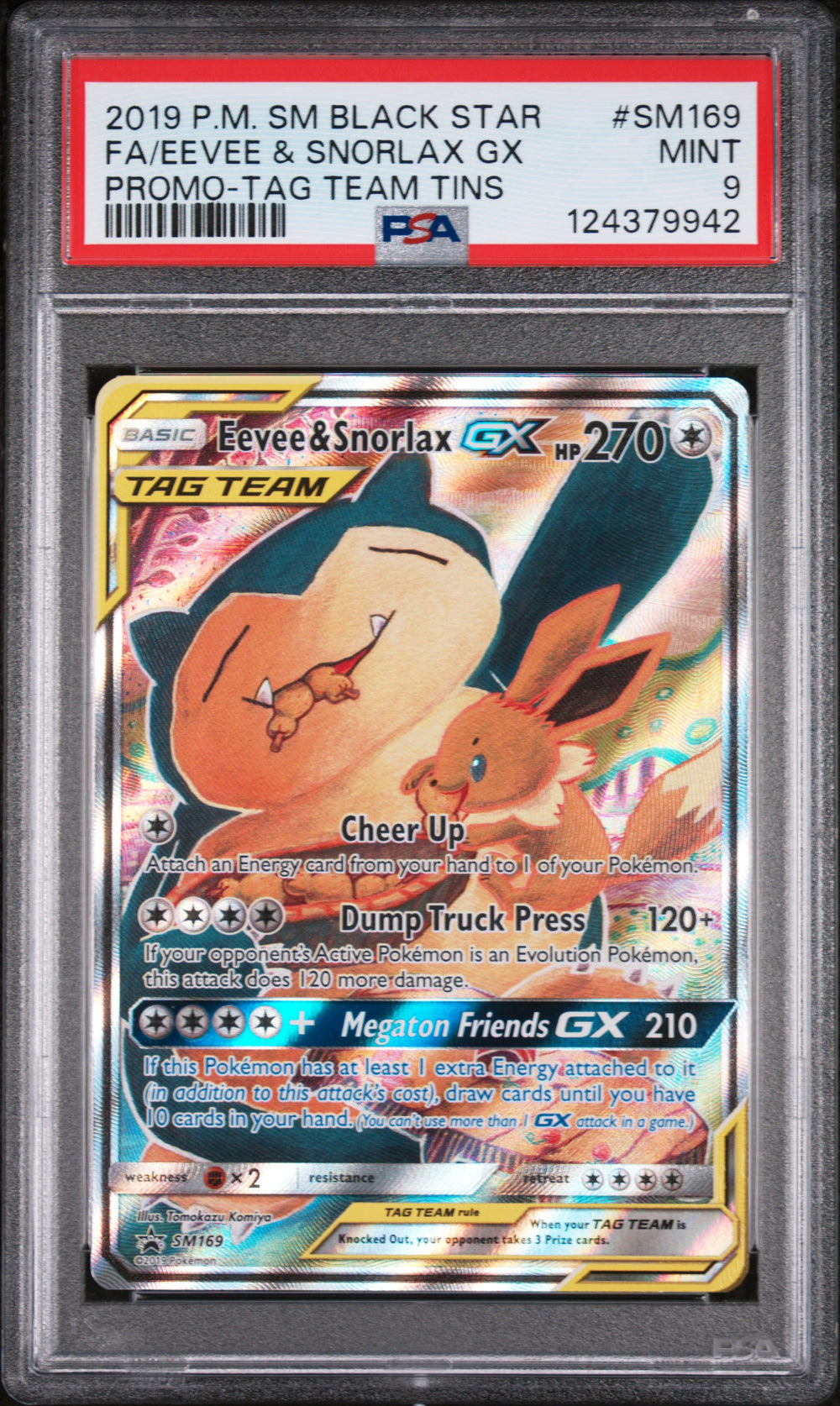 Pokemon - Snorlax and Eevee Tag Team GX - Promo - PSA 9