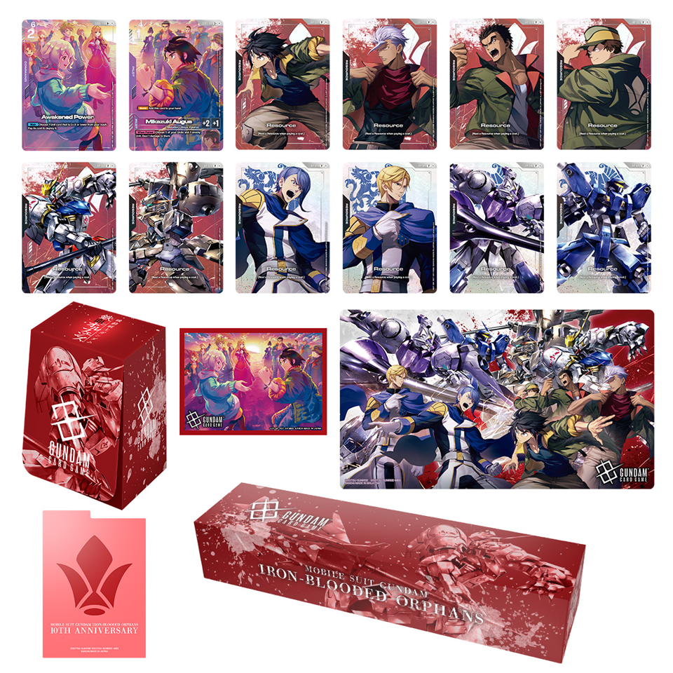 Gundam Card Game Premium Collection. Features a supply set from IBO and comes with resources, deck box, mat, and storage.