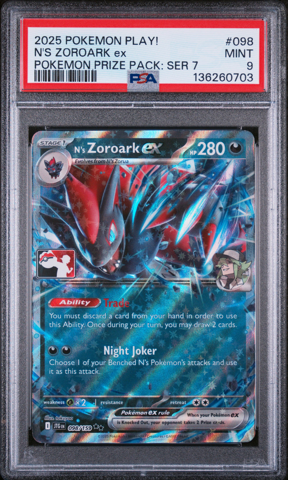 Pokemon - Prize Pack - N's Zoroark ex - PSA 9