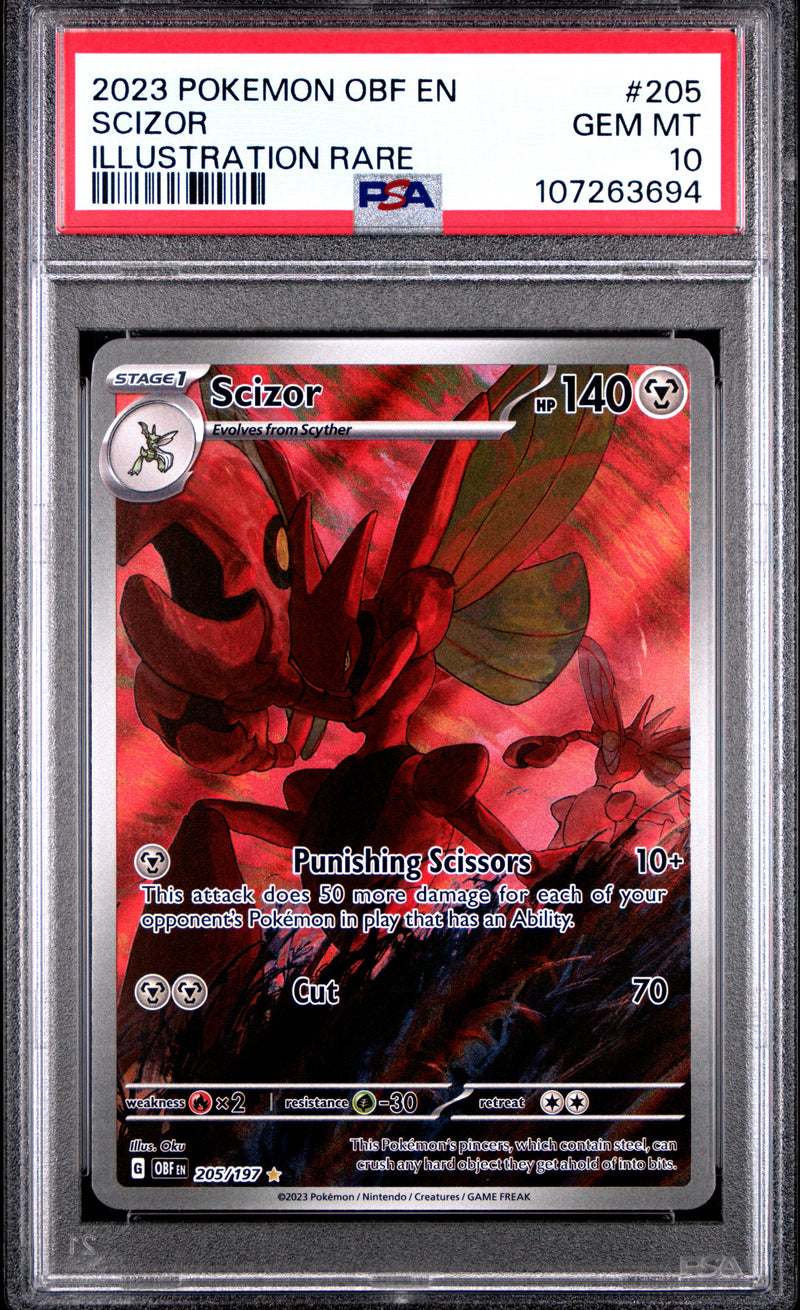 Pokemon - Obsidian Flames - Scizor - Illustration Rare - PSA 10