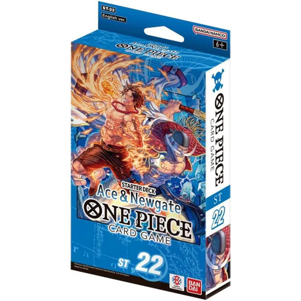 One Piece Card Game ST-22 Ace & Newgate Starter Deck packaging featuring Ace and Whitebeard artwork