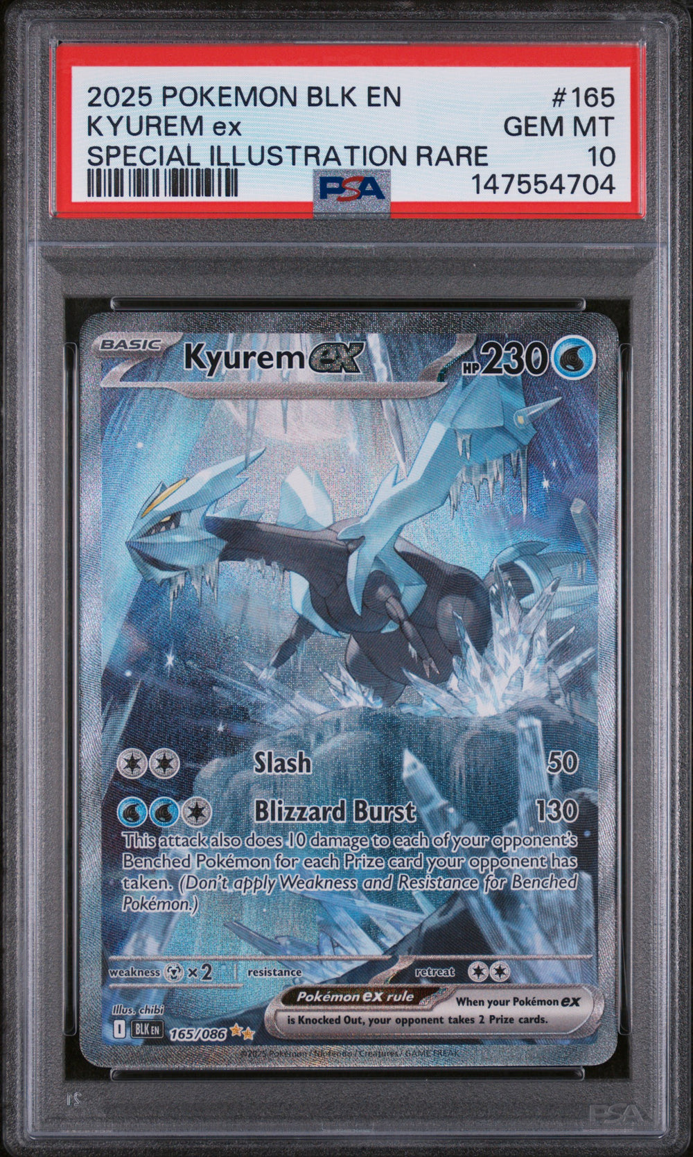 Pokemon - Black Bolt - Kyurem ex - 165/086 - PSA 10