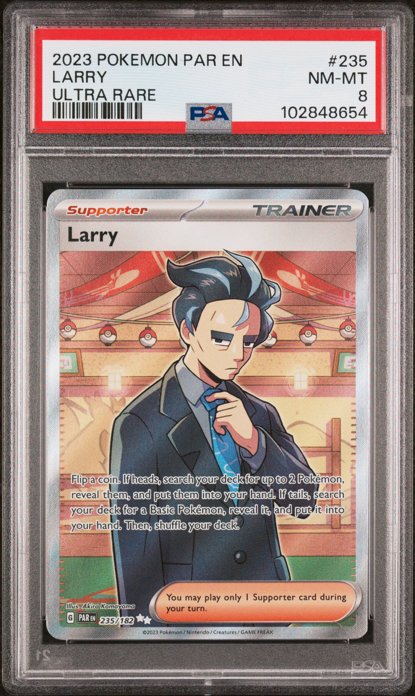 Pokemon - Pardox Rift - Larry - Ultra Rare - PSA 8