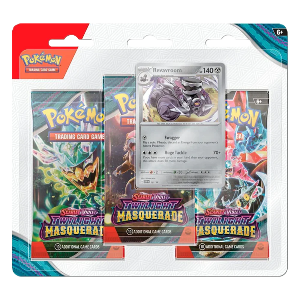 Pokemon - Scarlet and Violet - Twilight Masquerade - Revaroom 3 Pack Blister