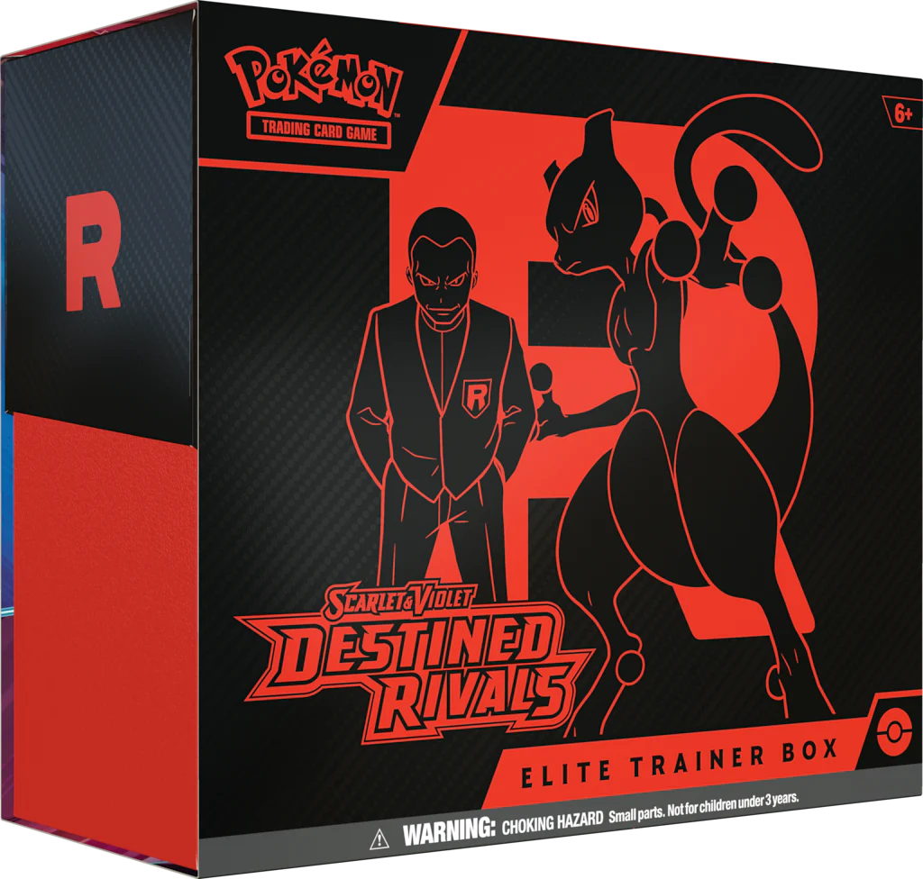 Destined Rivals Elite Trainer Box with Mewtwo and Giovanni box art