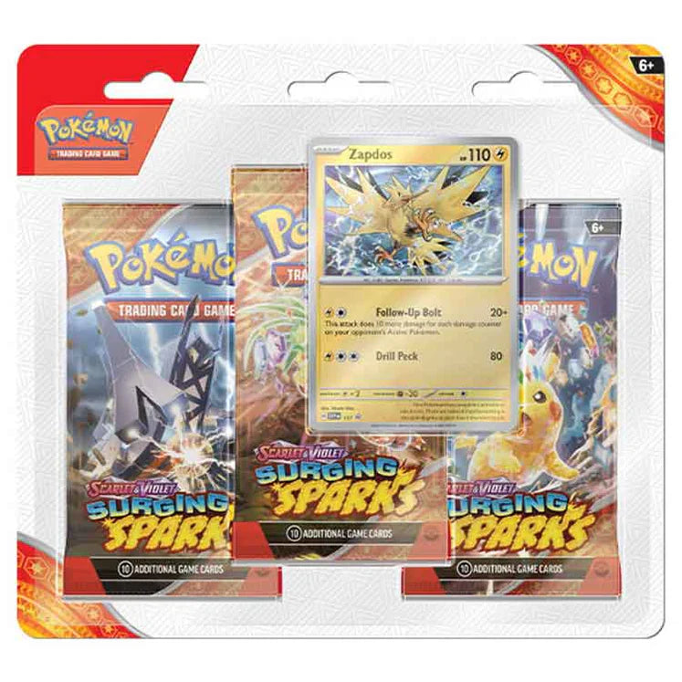 Pokemon - Scarlet & Violet - Surging Sparks - Zapdos 3 Pack Blister