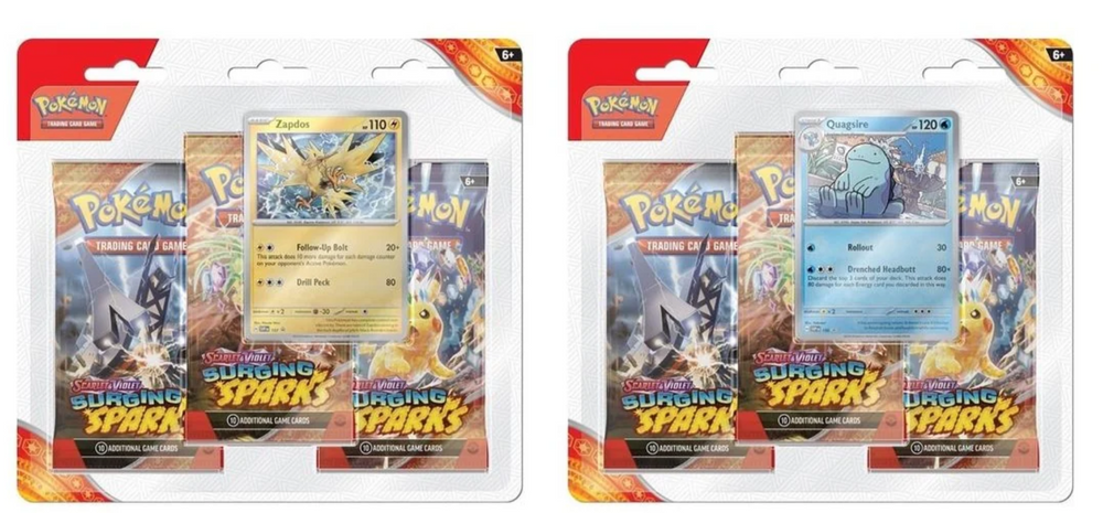 Pokemon - Scarlet & Violet- Surging Sparks 3 Pack Blister Bundle