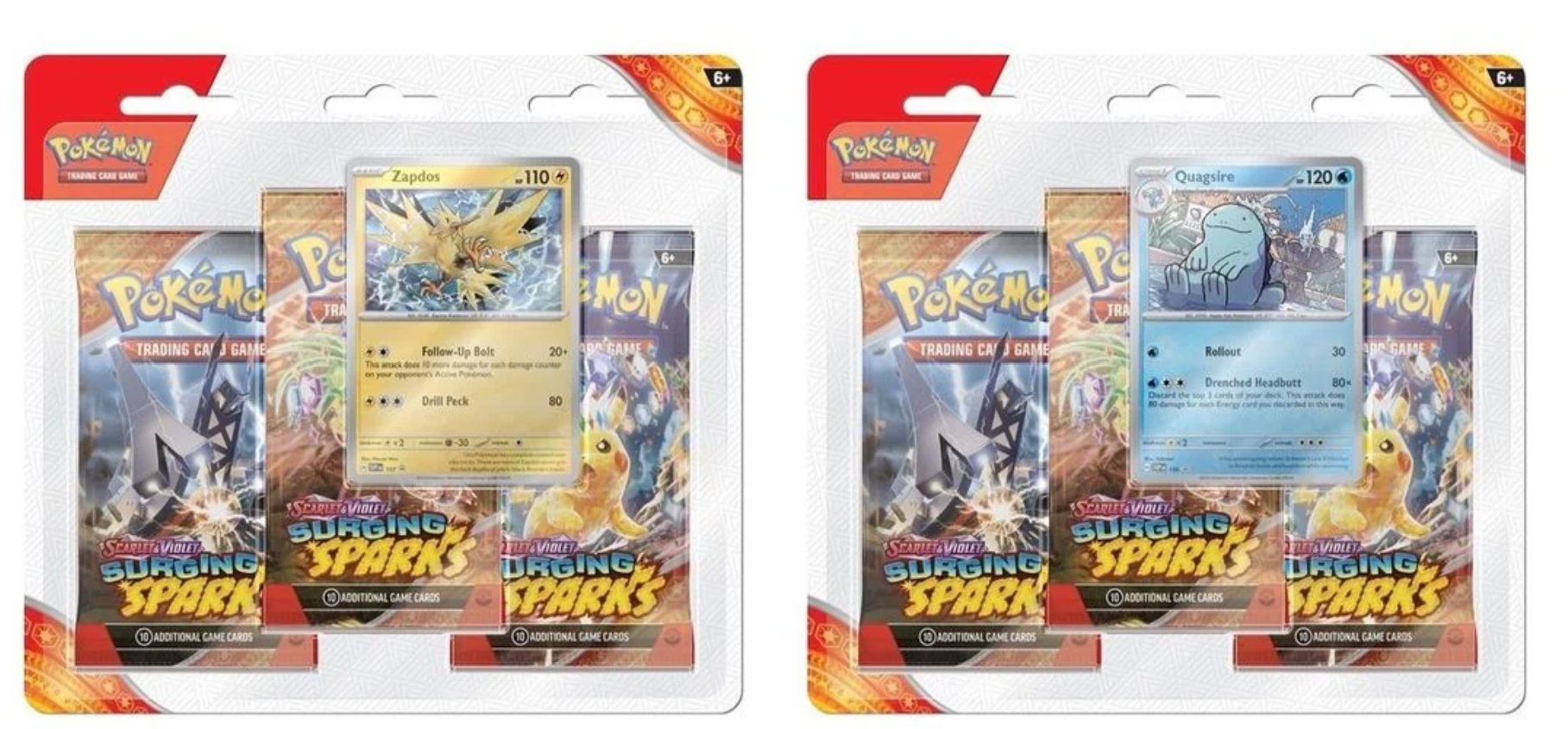 Pokemon - Scarlet & Violet- Surging Sparks 3 Pack Blister Bundle