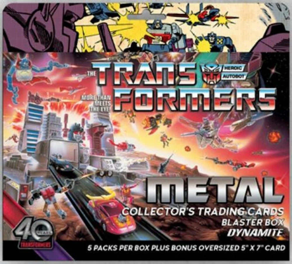 2026 Dynamite Transformers 40th Anniversary Metal Collectors Trading Card Blaster Box