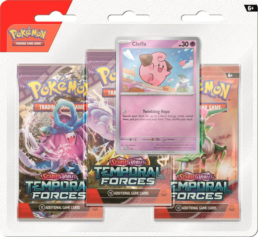 Pokemon - Scarlet and Violet - Temporal Forces - Cleffa 3 Pack Blister