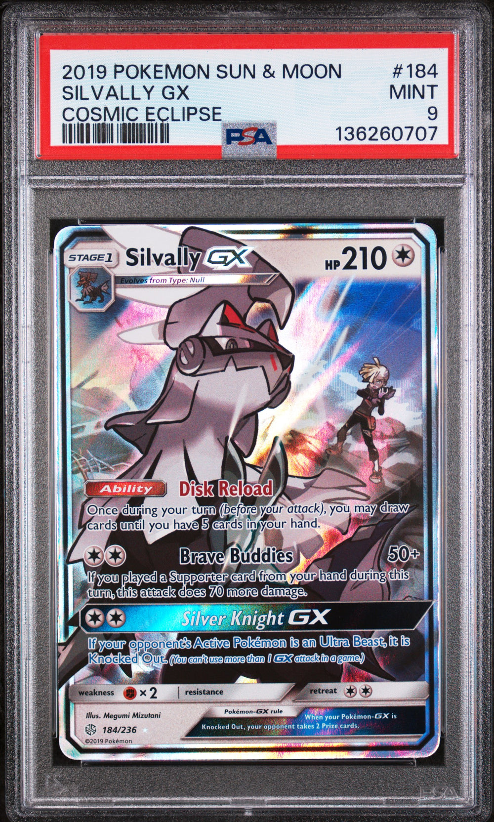 Pokemon - Cosmic Eclipse - Silvally GX - 184/236 - PSA 9