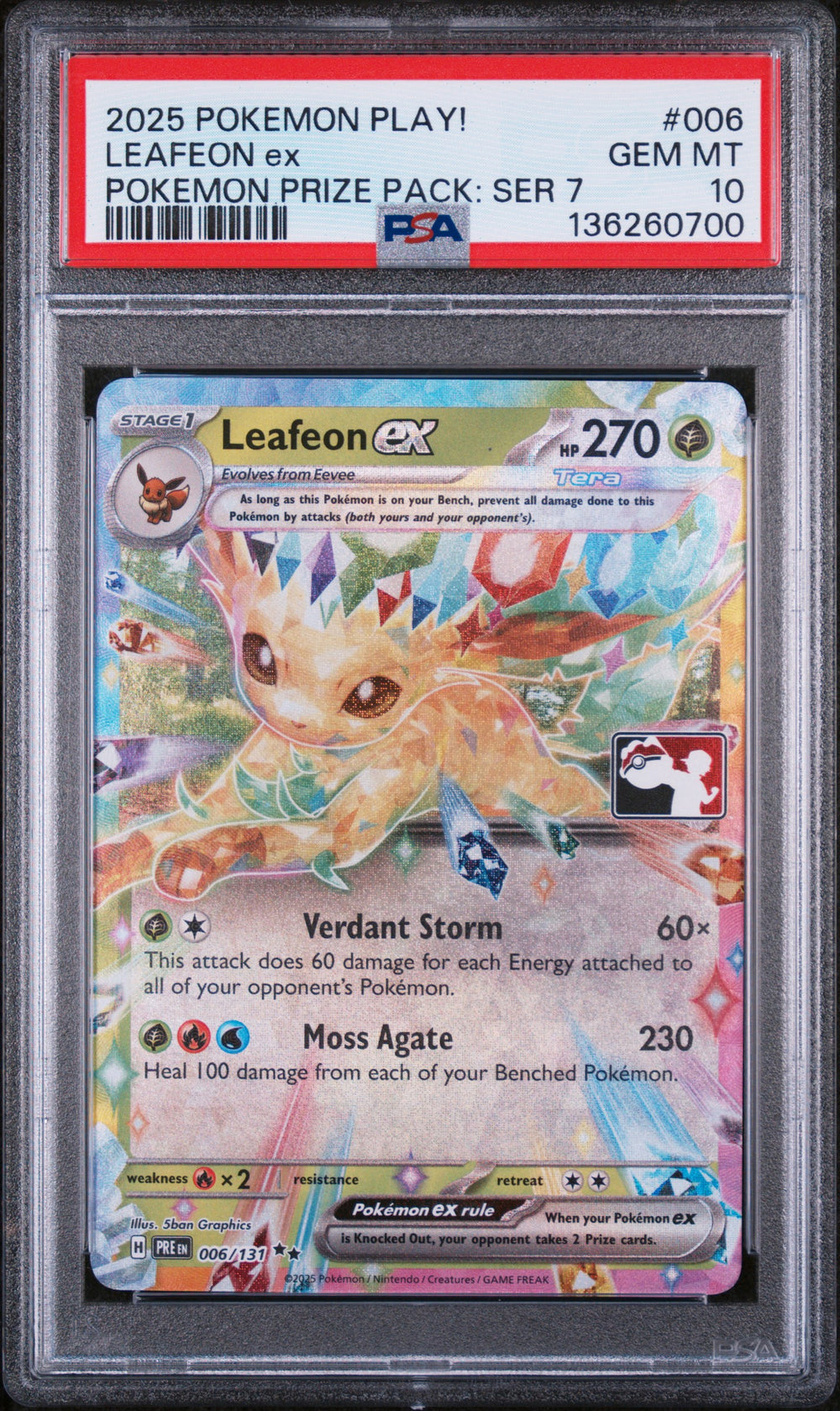 Pokemon - Prize Pack - Leafeon ex - PSA 10