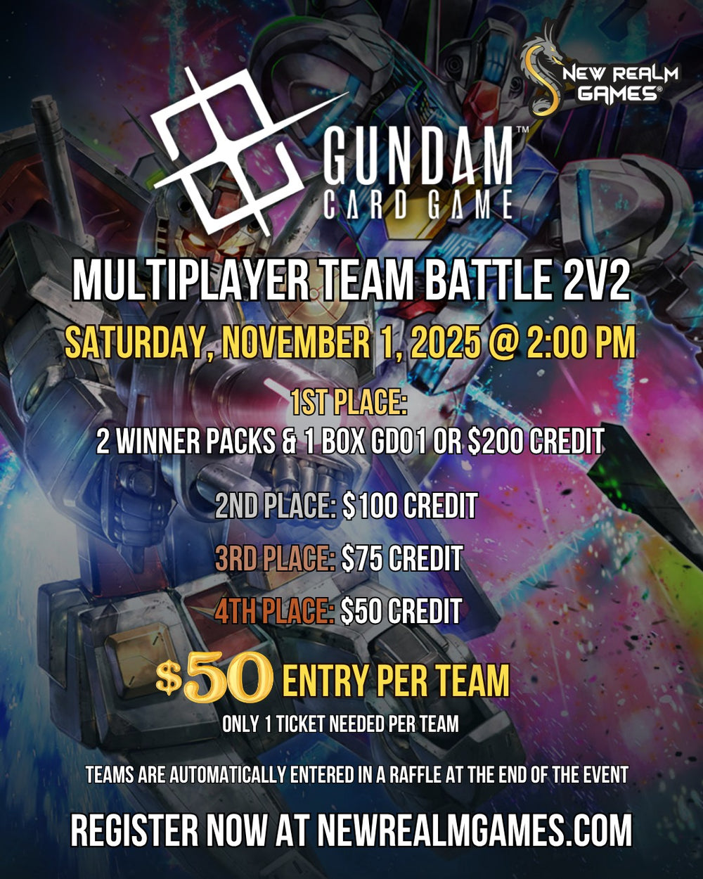 Gundam Card Came - Multiplayer Team Battle 2v2 - November 1st 2025 - 2:00pm