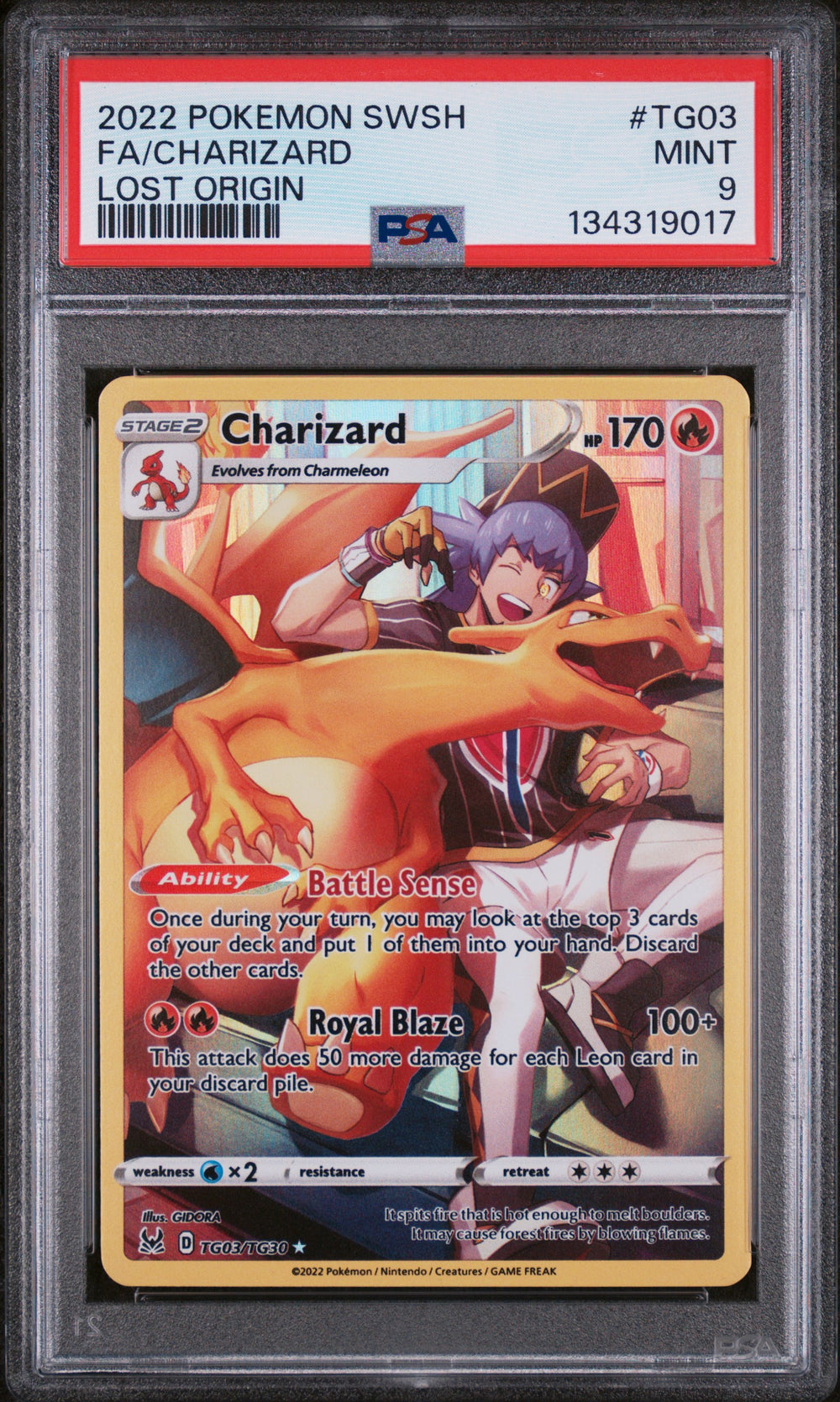 Pokemon - Lost Origin Trainer Gallery - Charizard - TG03/TG30 - PSA 9