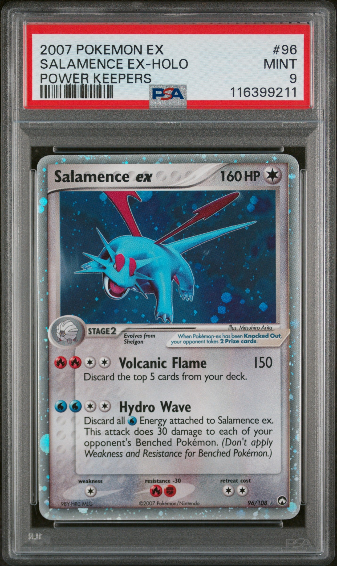 Pokemon - EX Power Keepers - Salamence ex - Ultra Rare #96 - PSA 9