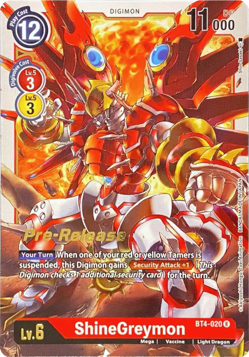 ShineGreymon [BT4-020] [Great Legend Pre-Release Promos]