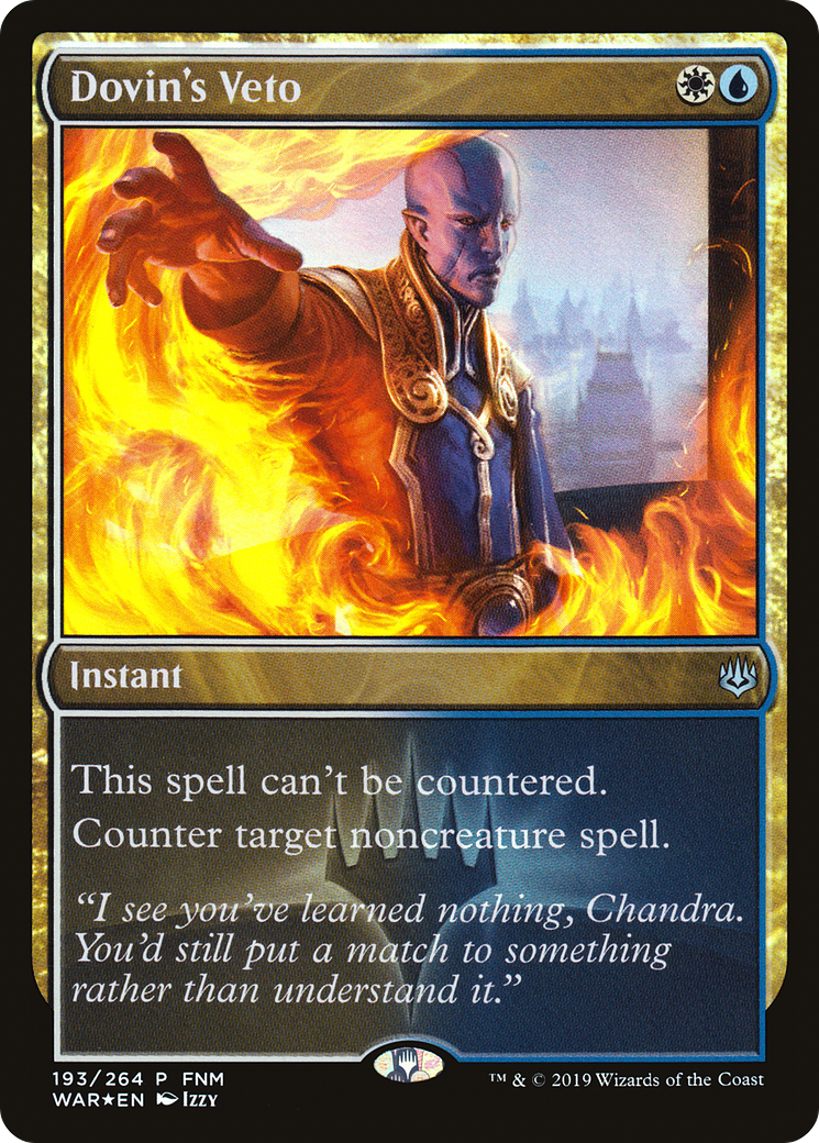 Dovin's Veto (FNM-193) - War of the Spark Promos Foil