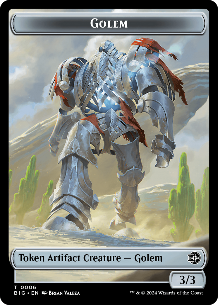 Golem // Plot Double-Sided Token [Outlaws of Thunder Junction: The Big Score Tokens]