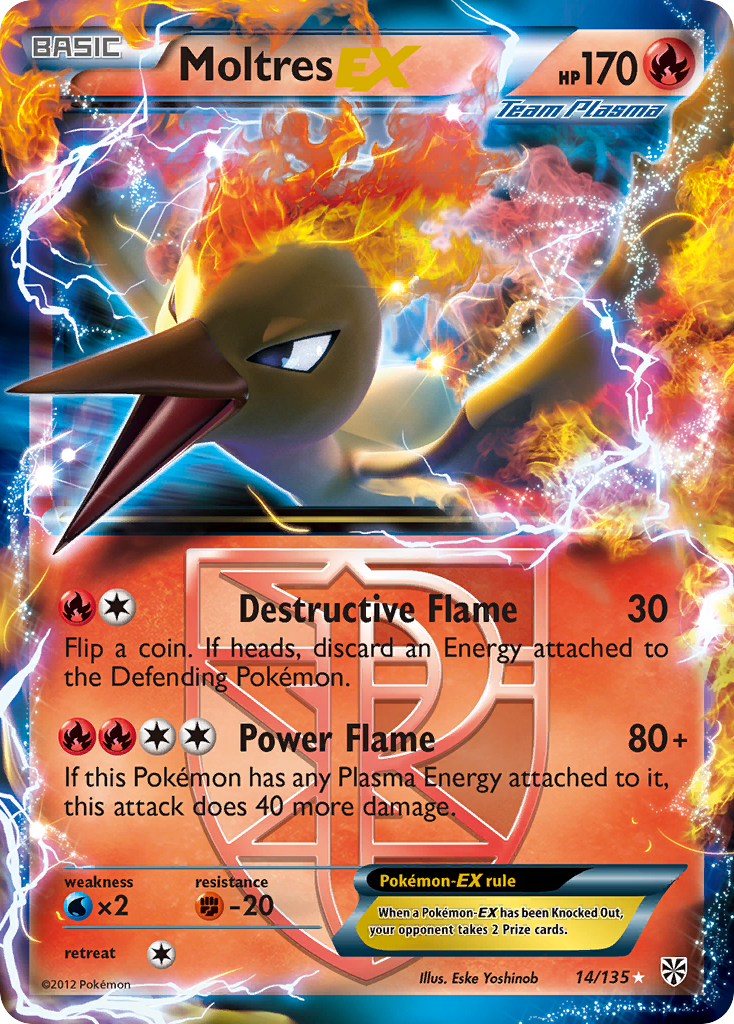 Moltres EX (14/135) [Black & White: Plasma Storm]