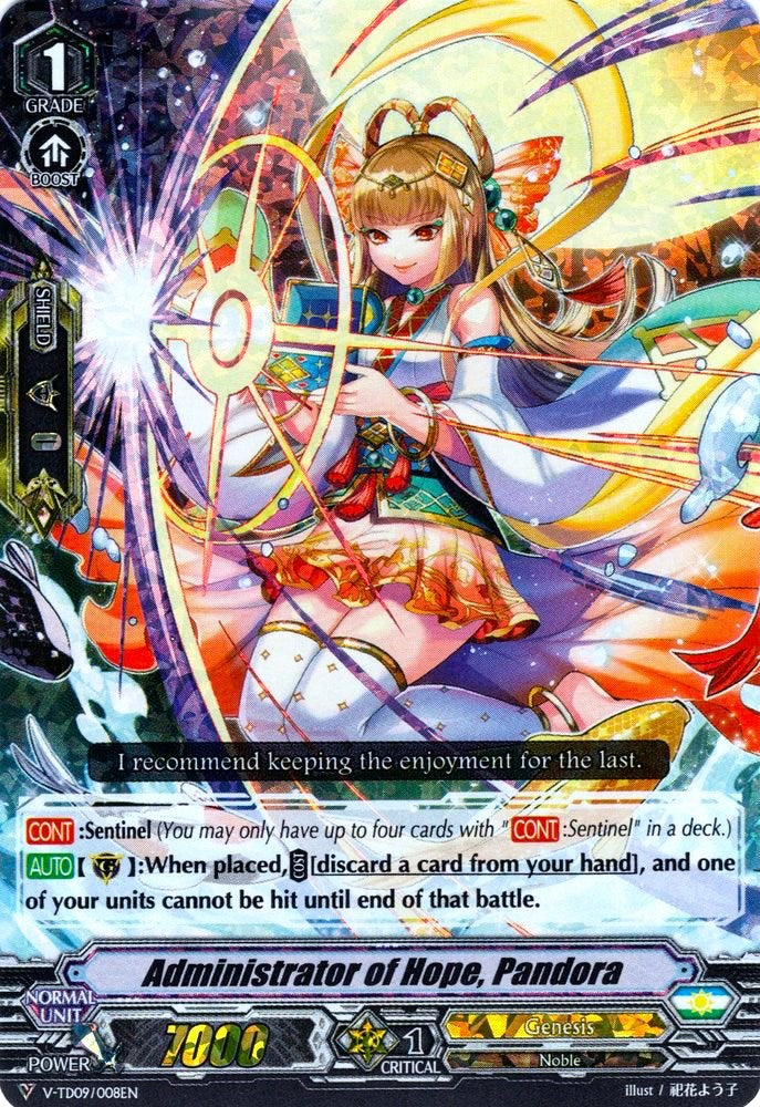 Administrator of Hope, Pandora (Parallel Foil) (V-TD09/008EN) [Shinemon Nitta]