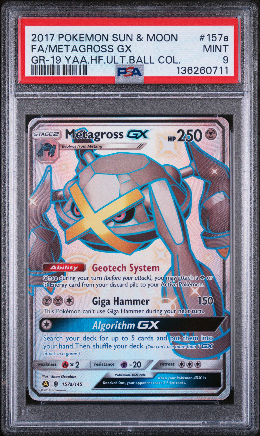 Pokemon - Hidden Fates - Metagross GX - Promo - PSA 9